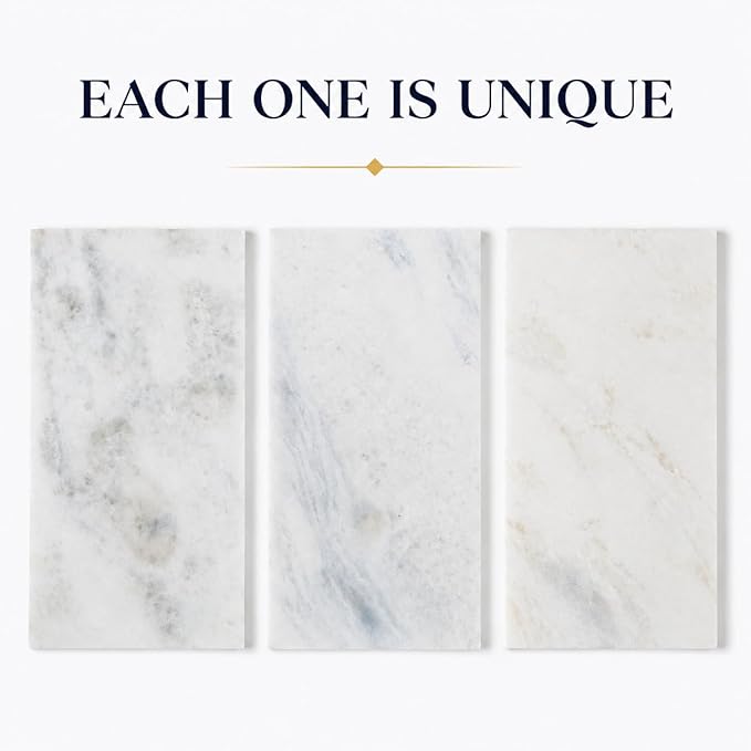 Marble Tray 12"x6", Small Natural Marble Board, Stone Slab for Bathroom Kitchen Counter Sink, Rectangular Candle Plate, Perfume Jewelry Trays(Namib Fantasy)