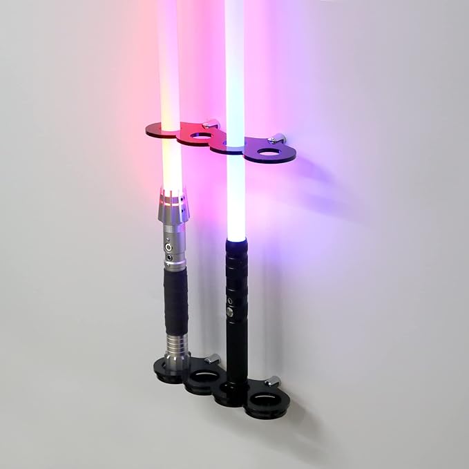 Lightsaber Wall Mount Lightsaber Stand Sword shelf Suitable for Lightsaber Stand Lightsaber Display Swords Light Saber Sword Wall Bracket (Black 4 holes)