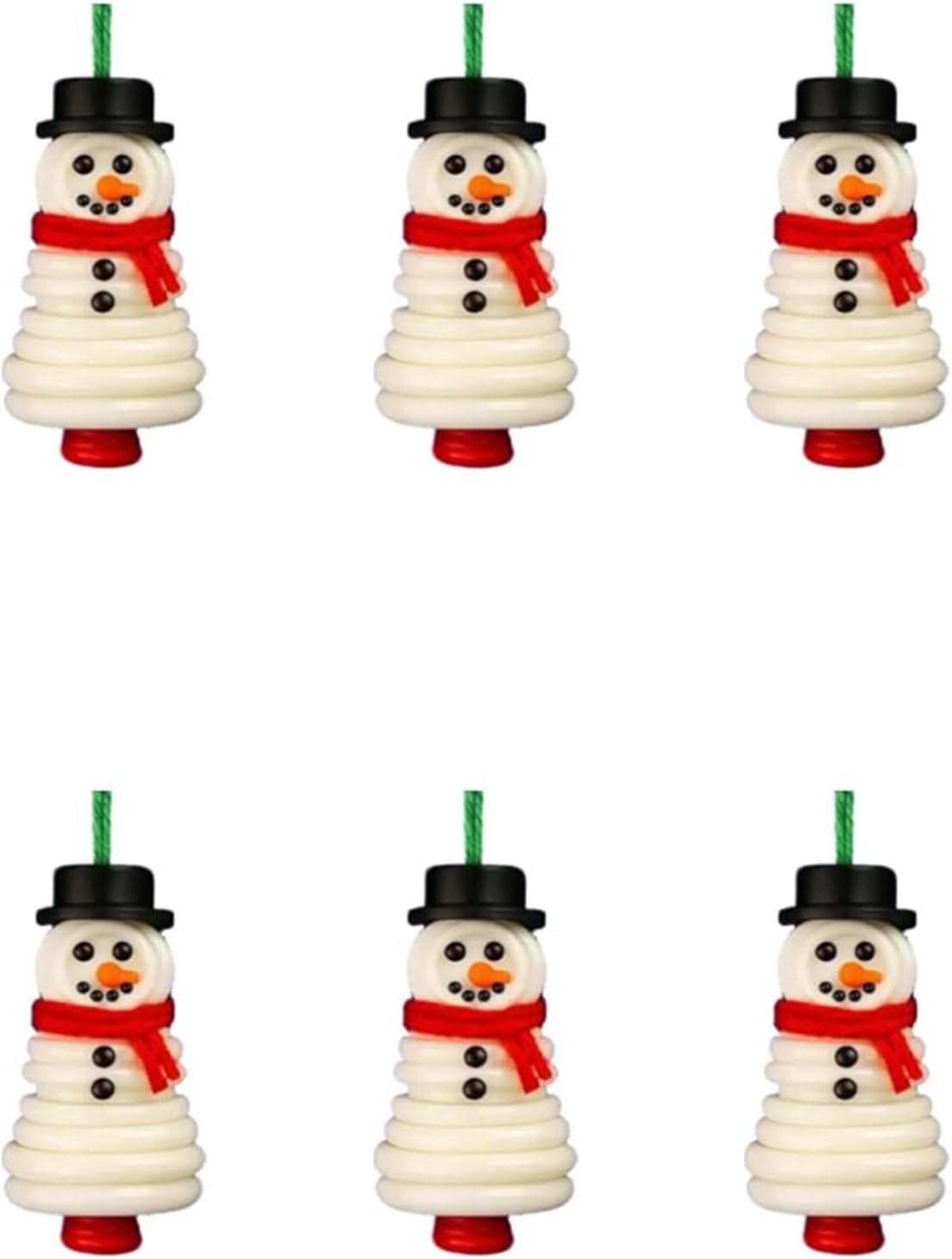 DIY Christmas Button Ornament Making Set - Snowman/Santa/Angel, Fun Holiday Craft Kit for All Ages, Ideal Xmas Tree Hanging Decor & Festive Gifts (6pcs-A)