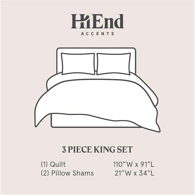 HiEnd Accent Stella Faux Silk Velvet Double Box Stitch 3 Piece Quilt Set, King Size, Garnet Red Solid Color, Classic Chic Modern Rustic Elegant Bedding Set, Lightweight Bed Set