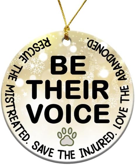 Pet Rescue Christmas Ornament - 2025 3" Ceramic, Animals Rescuer Appreciation Gifts Bulk for Women Men, Thank You Gift for Adoption Counselor Animal Shelter Worker Volunteer