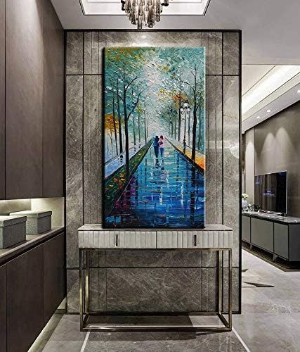 Tyed Art- 48x24inch Wall Art Landscape Oil Painting,Modern Textured Trees Abstract Wall Art Paintings,Wall Art for Living Room,Bedroom Office Wall Decor,Framed Canvas Wall Art