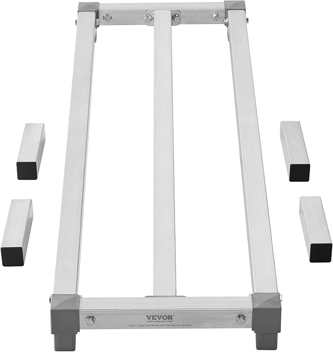 VEVOR Aluminum Dunnage Rack, 48” x 14” Commercial Food Floor Rack, 8” Off the Floor, 1000 lbs Capacity All-Welded Aluminum Storage, for Storage in Restaurants, Kitchens, Garages and Vehicles