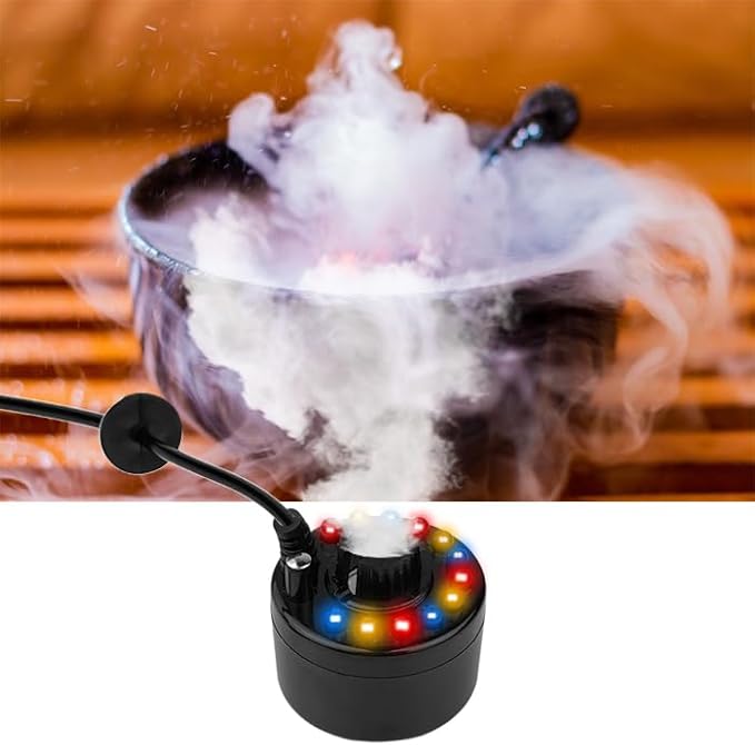 PULACO Mist Maker, Indoor Fountain Mister Foggers, Small Pond Fog Machine Atomizer Air Humidifier Perfect for Water Feature, Halloween