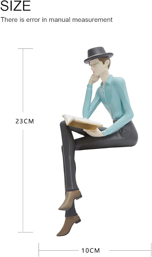 HAUCOZE Man Figurine Statue Reading Art Sculpture Modern Home Decor Gift for Living Room Bedroom Office Polyresin 9.1 Inch