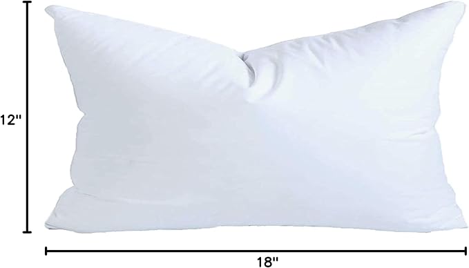 MoonRest® 12x18 Inch Synthetic Down Alternative Rectangle Pillow Insert Form Stuffer for Sofa Shams, Decorative Throw Pillow, Cushion and Bed Pillow Stuffing - Hypoallergenic 12“X 18”