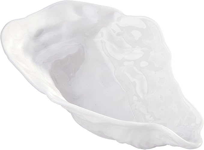 Santa Barbara Design Studios Serving Bowls - Ceramic Oyster-Shaped Bowl, Small 7.25" x 4.25", Gloss White