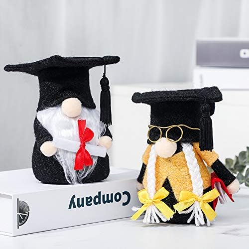 Eimilaly Happy Graduation Gnome Plush Decorations for Students, Tomte Gnomes Decor Set for Graduation Theme Party Gnome Decor - 2PCS
