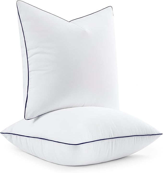 MIULEE 24x24 Euro Pillow Inserts, Fluffy Down Alternative Filling Pack of 2 Ultra Soft Throw Pillows for Bed Sofa Couch