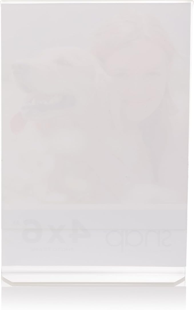 Set of 12 Snap - 4"x6" Clear Acrylic Self Standing Photo Frames - Perfect for Showcasing Memories in Style - Versatile and Durable Design for Home or Office Décor - Rectangular TableTop - Single Picture Frame