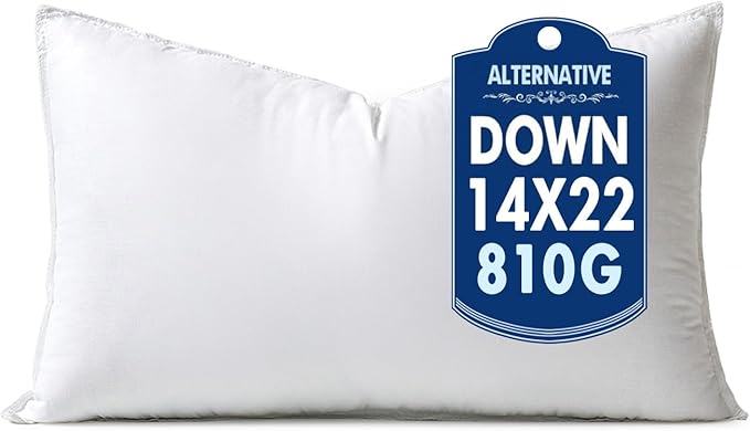 MIULEE 14x22 Synthetic Down Alternative Pillow Insert Decorative Throw Pillow 14 x 22 Inch Body Bed Sleeping Ultra Soft Fluffy Form for Sofa Couch Bed