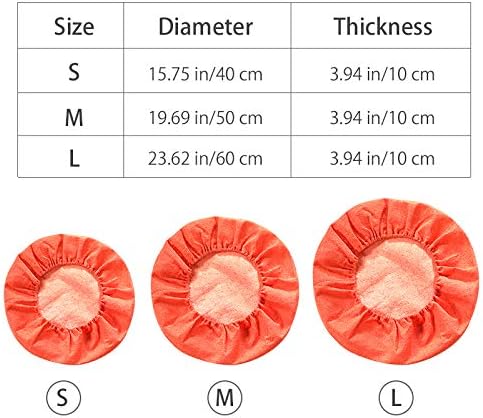Round Floor Pillow Cover Tatami Floor Cushion Cover Straw Japanese Futon Cover Meditation Seating Ottoman Throw Protector for Living Room Indoor Outdoor Orange,15.75 inches