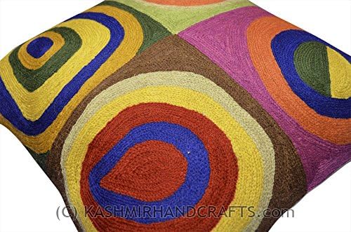 Kandinsky Abstract Pillow Cover - Quadrate | Modern Pillows | Contemporary Pillow | Handmade Wool Size 18x18
