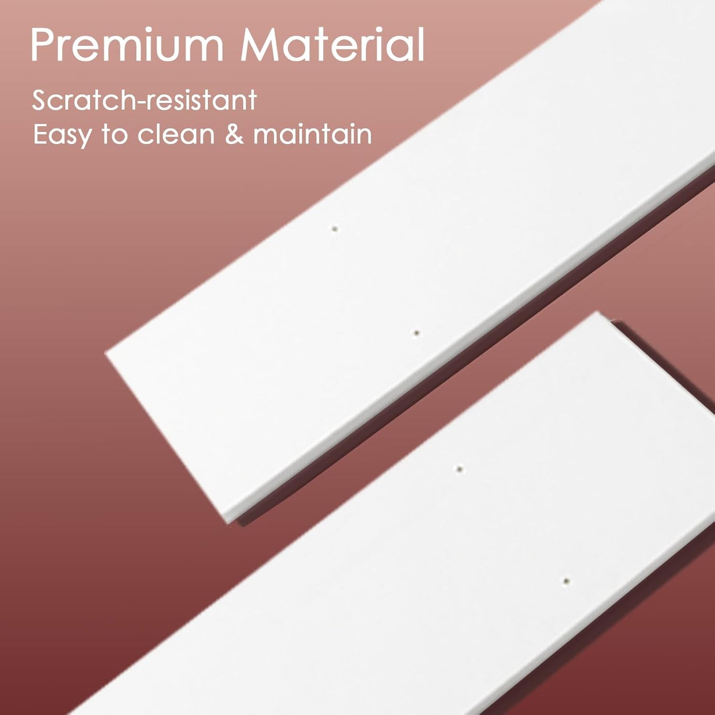 DINZI LVJ Long Wall Shelves, 47.3" Wall Mounted Shelves Set of 4, Wide Floating Shelf with Metal Brackets, for Living Room, Bathroom, Bedroom, Kitchen, Office, White and Gold