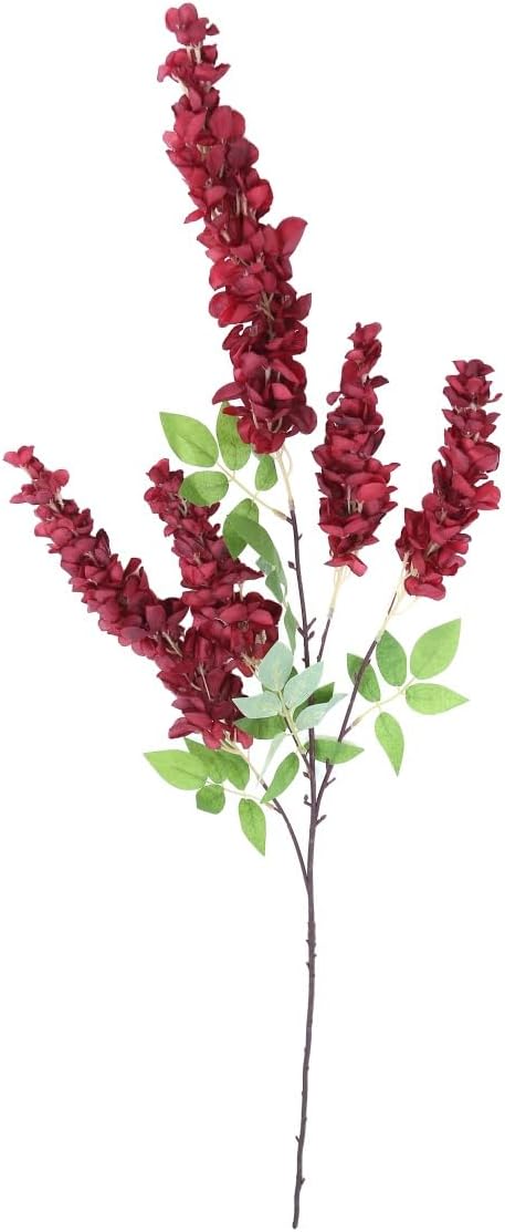 4pcs 47.2-inch Artificial Fake Wisteria Hanging Flower Garland Silk Flower String Home Party Decoration White Blue Pink Purple (Crimson)