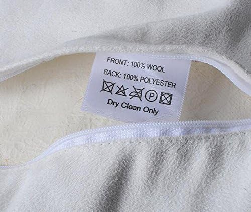 Real 100% Tibetan Mongolian Lamb Sheepskin Wool Fur Throw Pillow Covers White 26x26 Inch, Super Soft Plush Leather Accent Pillowcase Decorative Cushion Cover for Living Room Bedroom