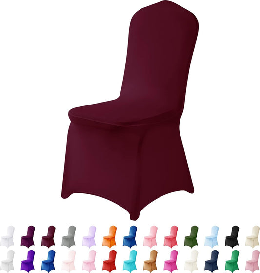 Spandex Chair Cover,12PCS,Chair Covers,Living Room Chair Covers,Removable Chair Cover Washable Protector Stretch Chair Cover for Party, Banquet,Wedding Event,Hotel(Burgundy)