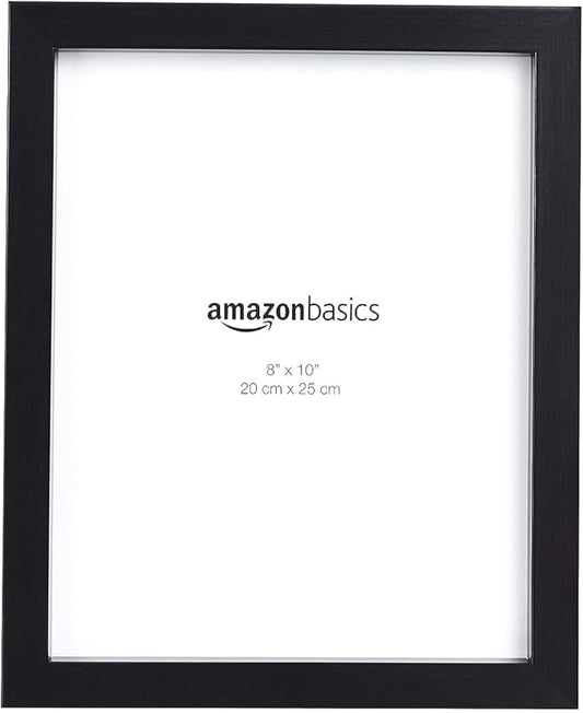 Amazon Basics Rectangular Photo Picture Frame, 8 x 10 in, Pack of 2, 11.22 x 9.21 inches, Black
