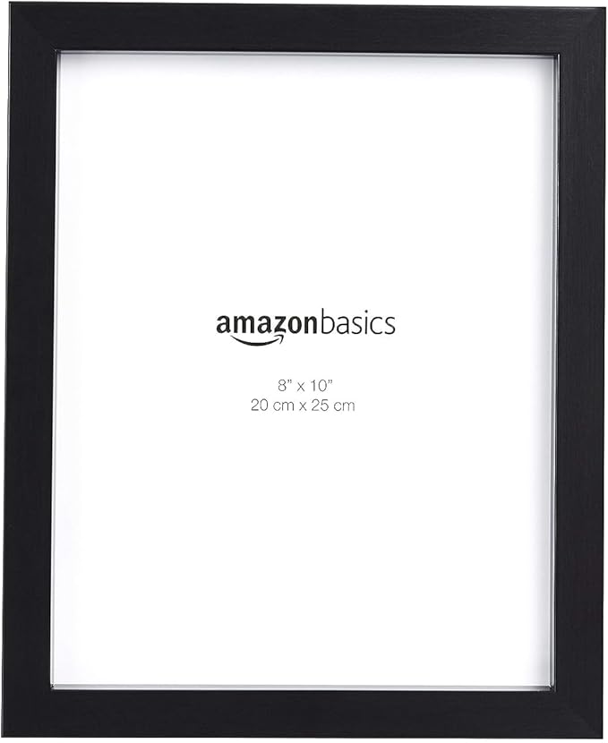 Amazon Basics Rectangular Photo Picture Frame, 8 x 10 in, 11.22 x 9.21 inches, Black (Pack of 8)
