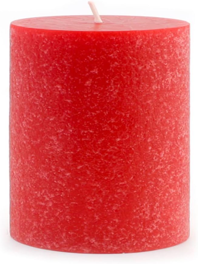Root Candles Unscented Candles Premium Beeswax Blend Pillar Candle, 4 x 4-Inch, Red
