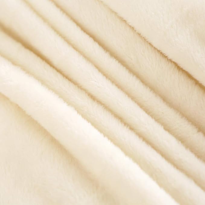 Faux Fur Velvet Fluffy Bedding Duvet Cover Set Down Comforter Quilt Cover with Pillow Shams, Ultra Soft Warm (King, Cream)