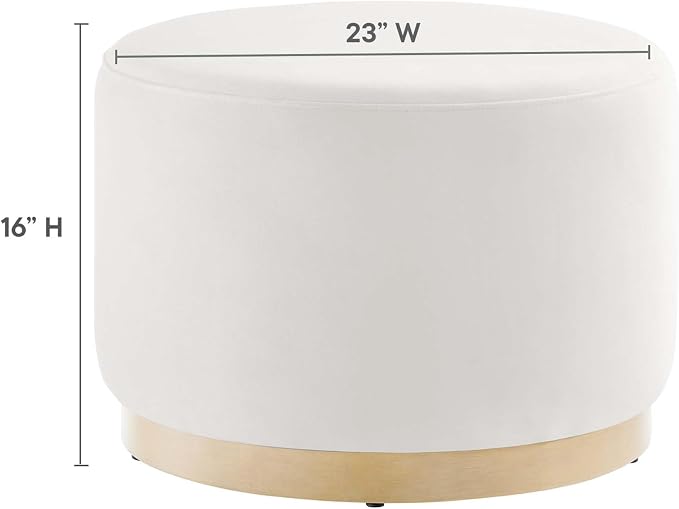 Modway Large 23" Round Performance Velvet Upholstered Upholstered Ottoman