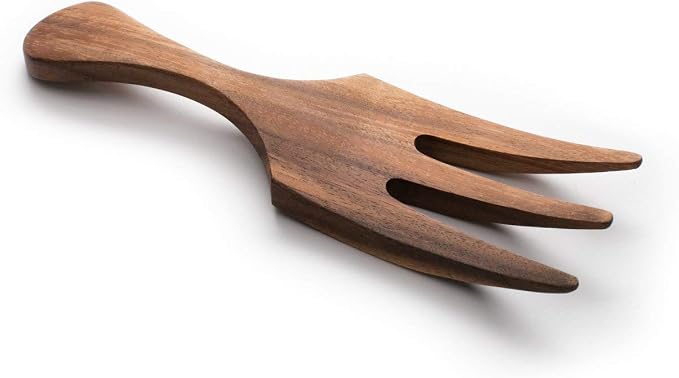 Ironwood Gourmet Acacia Wood Salad Utensil Set, 1.75 x 2.75 x 10 inches, Farmhouse Style Large Salad Serving Utensils