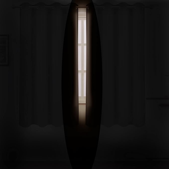 LEMOMO Chocolate Brown Thermal Blackout Curtains/52 x 72 Inch/Set of 2 Panels Room Darkening Curtains for Bedroom