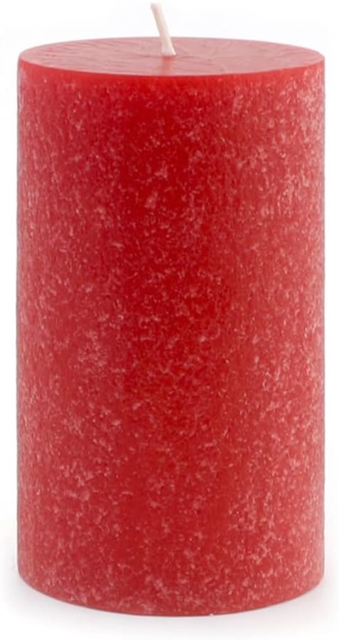 Root Candles Unscented Candles Premium Beeswax Blend Pillar Candle, 4 x 6-Inch, Red