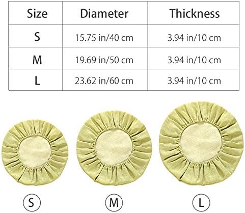 Round Floor Pillow Cover Tatami Floor Cushion Cover Straw Japanese Futon Cover Meditation Seating Ottoman Throw Protector for Living Room Indoor Outdoor Light Green,15.75 inches