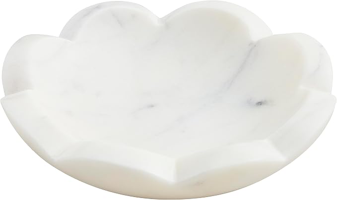 Mud Pie Scallop Marble Dish; 4.5" X 4.5"
