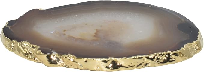 Nature's Decorations Natural Agate Stone Coasters - Set of 4 Polished Geode Drink Mats for Dining & Coffee Table & Kitchen Decor No Dye 3.5-4" Diameter