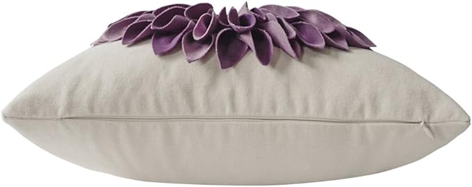 OiseauVoler Decorative Throw Pillow Covers 18x18 Inches 3D Flower Cushion Cases Handmade Square Pillowcases for Couch Bed Living Room Home Decor Purple