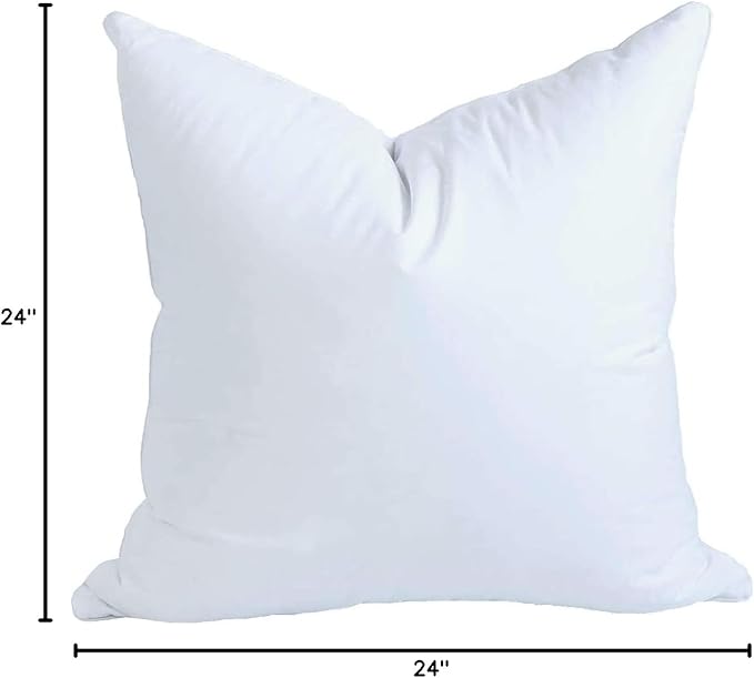 MoonRest® 24x24 Inch Synthetic Down Alternative Square Pillow Insert Form Stuffer for Sofa Shams, Decorative Throw Pillow, Cushion and Bed Pillow Stuffing - Hypoallergenic 24“X 24”