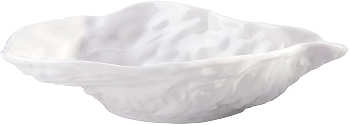 Santa Barbara Design Studios Serving Bowls - Ceramic Oyster-Shaped Bowl, Small 7.25" x 4.25", Gloss White