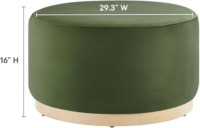 Modway Large 29" Round Performance Velvet Upholstered Upholstered Ottoman