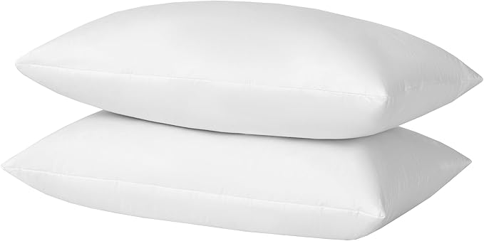 basic home Hotel-Style Goose Feather Accent Pillow Insert for Sofa & Bed - 100% Odorless & Plump Cushion Filler - 233TC Cotton with Inner Liner to Prevent Poking (14x24 Inch)