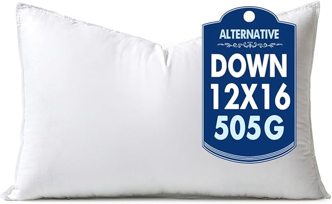 MIULEE 12x16 Synthetic Down Alternative Pillow Insert Decorative Throw Pillow 12 x 16 Inch Body Bed Sleeping Ultra Soft Fluffy Form for Sofa Couch Bed