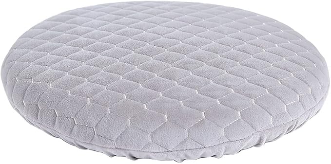 12" Round Seat Cushion Memory Foam Round Stool Cushion with Anti-Slip Bottom Soft Padded Round Chair Covers Pad for Home Kitchen Bar Gray