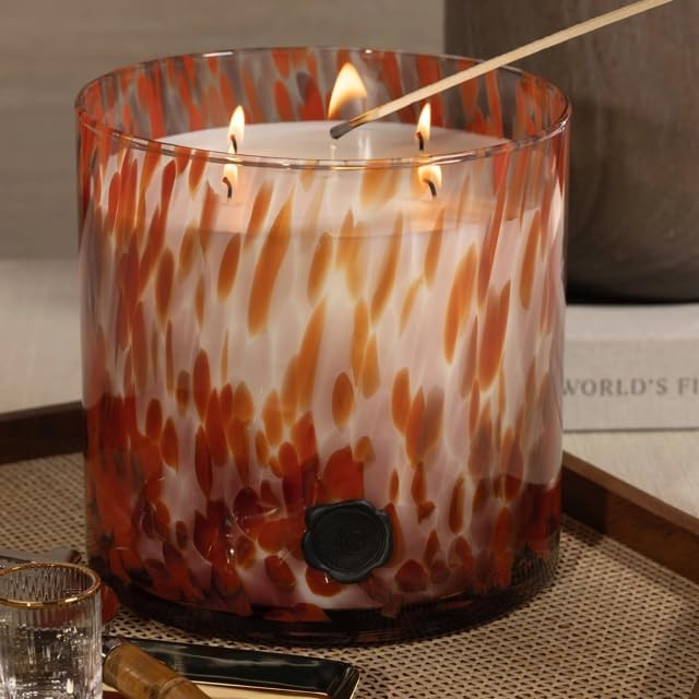 Zodax Apothecary Guild Scented Opal Glass Jar Candle- 128 oz/5-Wick - Cardamom Negroni