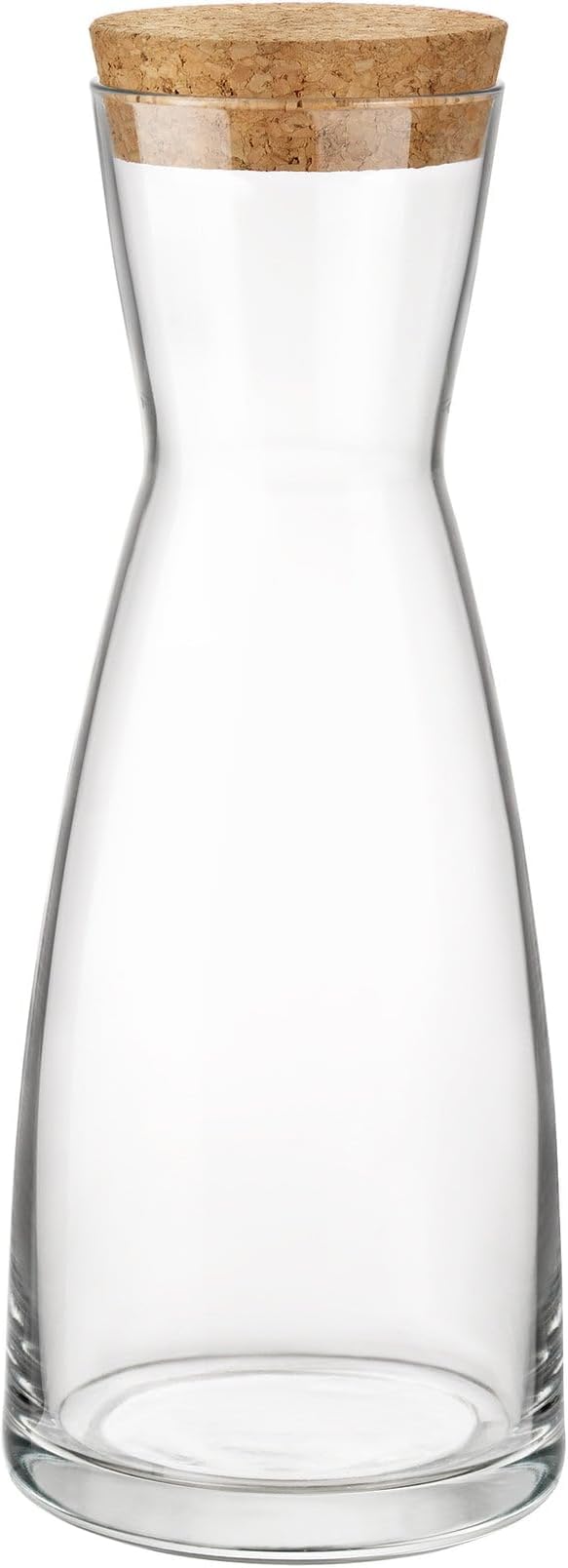 Bormioli Rocco Ypsilon Glass Carafe Set with Cork Tops - 36.25 oz Contemporary Juice Containers & Drink Dispensers for Wine, Water, Milk - Dishwasher Safe Glassware for Entertainment, Made in Italy