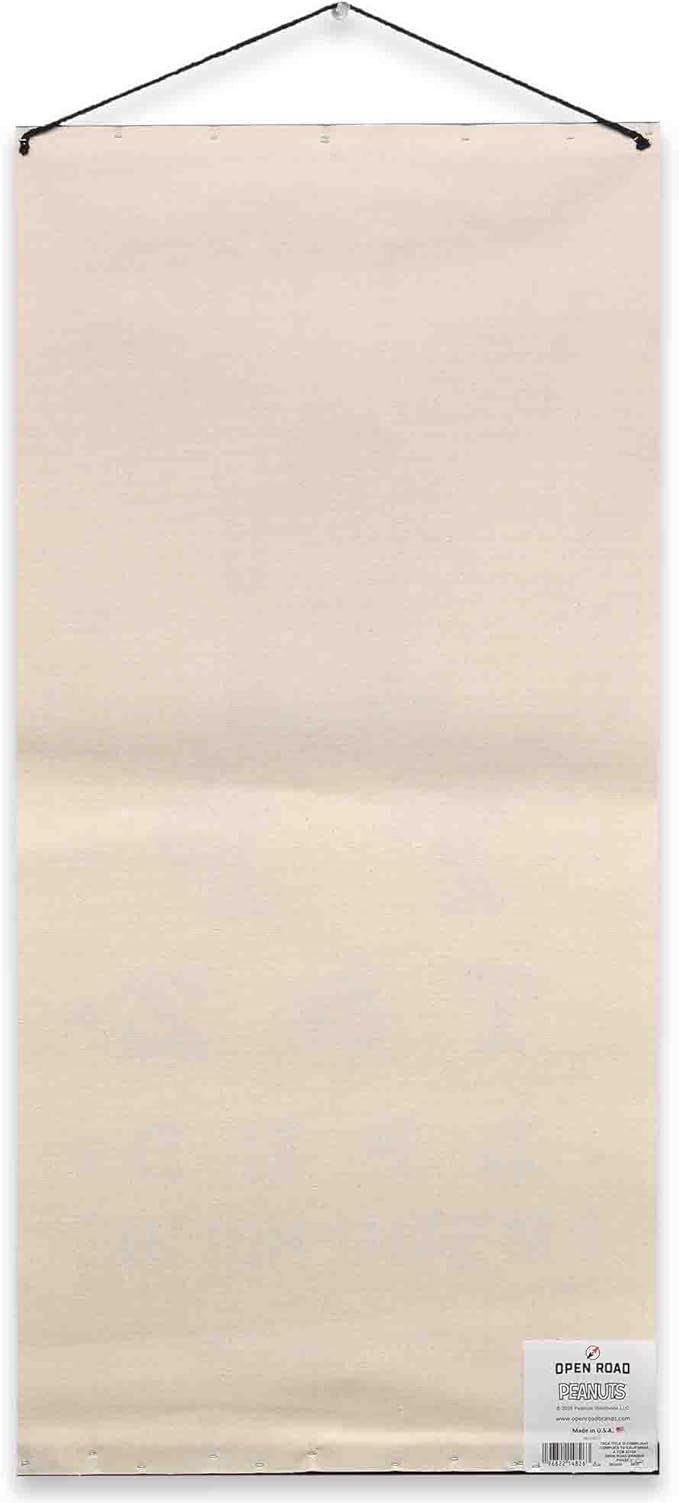 Peanuts Test Your Hindsight Hanging Canvas Banner - Fun Snoopy Eye Chart Wall Decor for Home or School