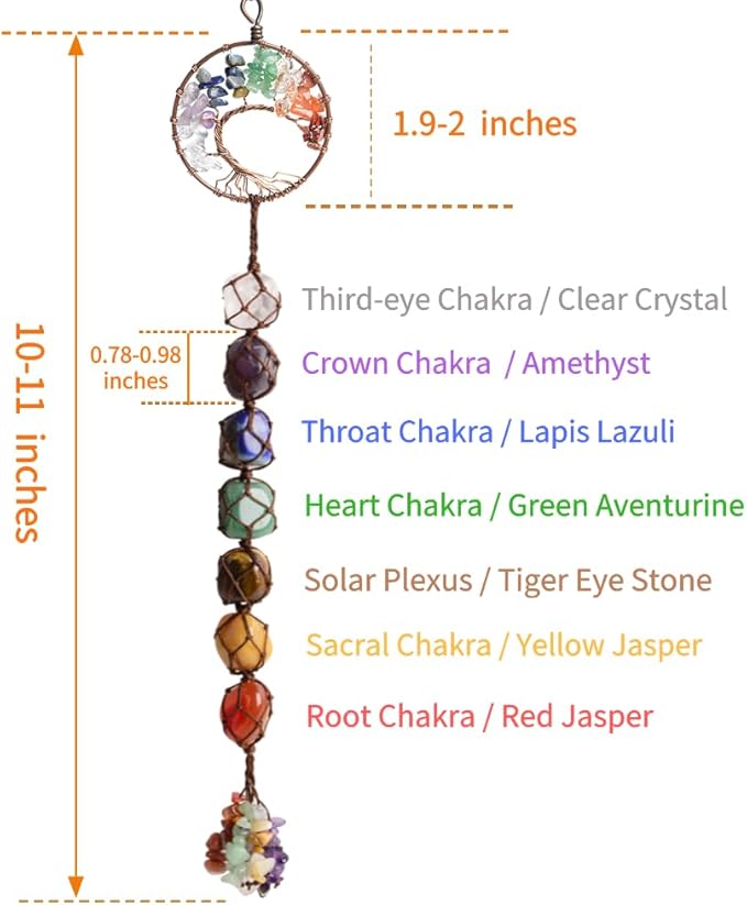 Anjiucc Handmade Crystal Window Car Hanging Ornaments 7 Chakra Home Ornament Yoga Meditation Decoration