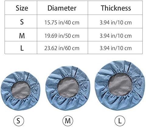 Round Floor Pillow Cover Tatami Floor Cushion Cover Straw Japanese Futon Cover Meditation Seating Ottoman Throw Protector for Living Room Indoor Outdoor Sky Blue,23.62 inches