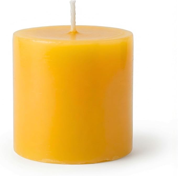 Bluecorn Beeswax Candle Refill – 8oz Amber Glass Jar, 100% Pure Beeswax, Unscented – 35 Hr Long Burn, Cotton Wick, Non Toxic – Handmade in USA, 1 Count