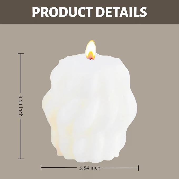 Pillar Candles Modern Aesthetic Ribbed Decorative Candle Set Cute Soy Wax Scented Ribbed Decor for Home (Style2)