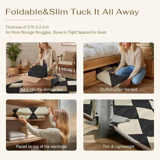 PureCozy Checkered 2'6x8 Runner Rug for Hallways Black and White Washable Long Carpet Non-Slip Low Pile Modern Soft Indoor Accent Throw Rugs for Entrance Kitchen Bedroom Dining Laundry