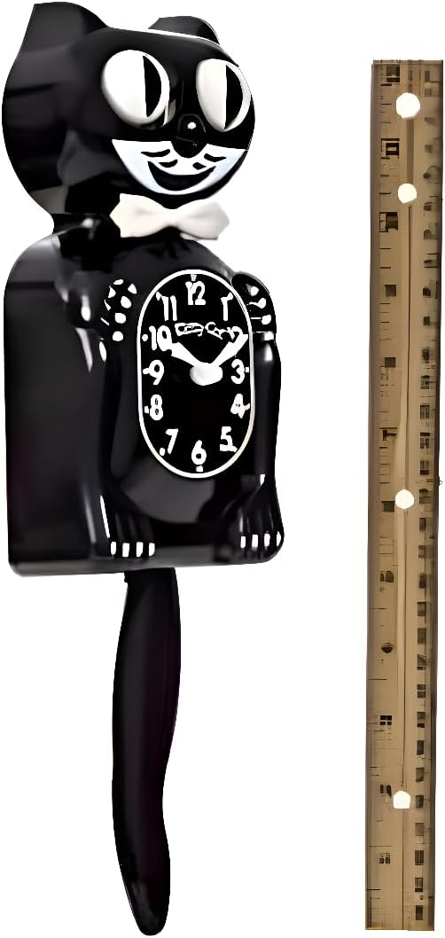 Small Kitty-Cat Klock Classic Black (Includes Battery)