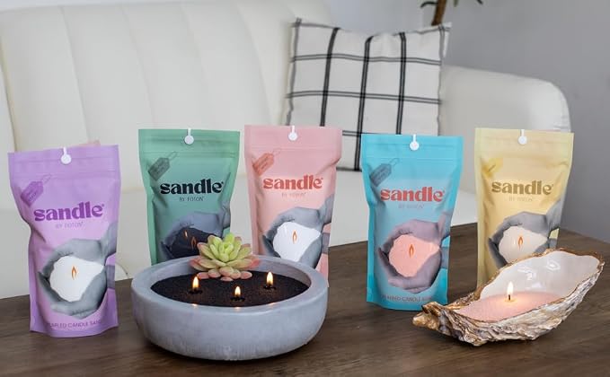 Sandle by Foton Pearled Candle – Duo-Pack (2 x 10oz) – Black Unscented & Vanilla, Non-Toxic, Luxury & Long-Lasting – Up to 120 Hours – with 15 Wicks Each