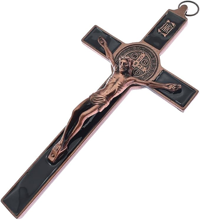 MTYIQS 19.5x9.5cm Crucifix Wall Cross Catholic Saint Cross Jesus Christ Vintage Wall Hanging Cross for Home Decor Wall Cross